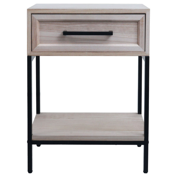 Nachttisch Kommode Beistelltisch Schublade Shabby-Look 59x43x36cm natur