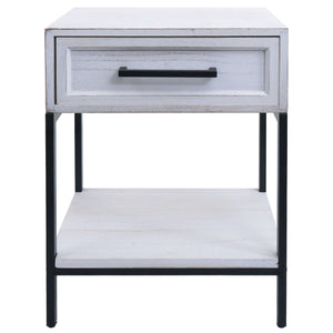 Nachttisch Kommode Beistelltisch Schublade Shabby-Look 59x43x36cm weiss