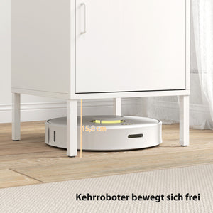 Nachttisch Beistelltisch verstellbar für Schlafzimmer aus Stahl weiss