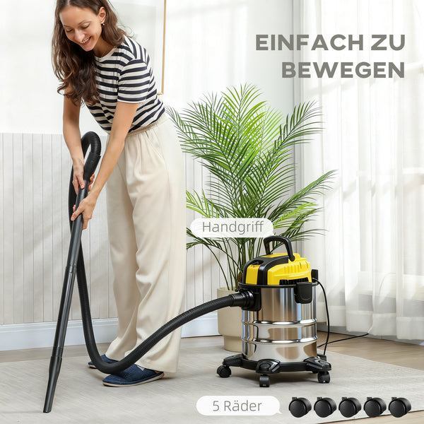 Nass- und Trockensauger rollbar mit Filtersystem 20L