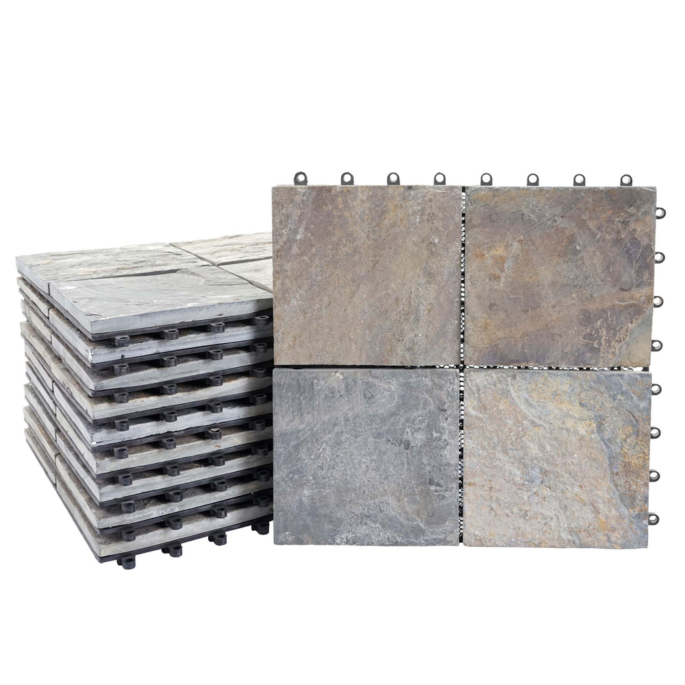 Naturstein Bodenfliese Granit bunt 30x30cm für Balkon & Terrasse