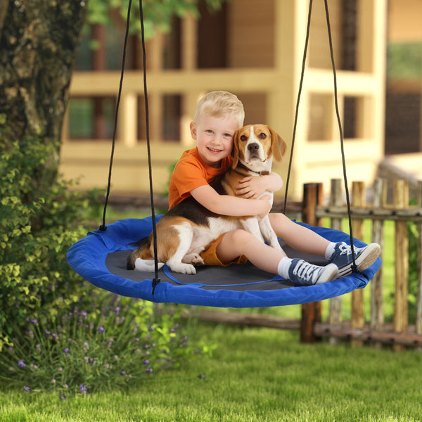 Nestschaukel Kinderschaukel Ø110cm bis 150kg verstellbar Blau