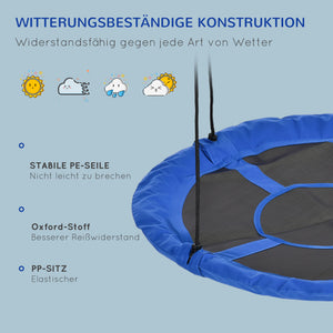 Nestschaukel Kinderschaukel Ø110cm bis 150kg verstellbar Blau