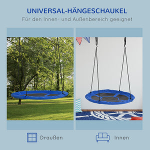 Nestschaukel Kinderschaukel Ø110cm bis 150kg verstellbar Blau