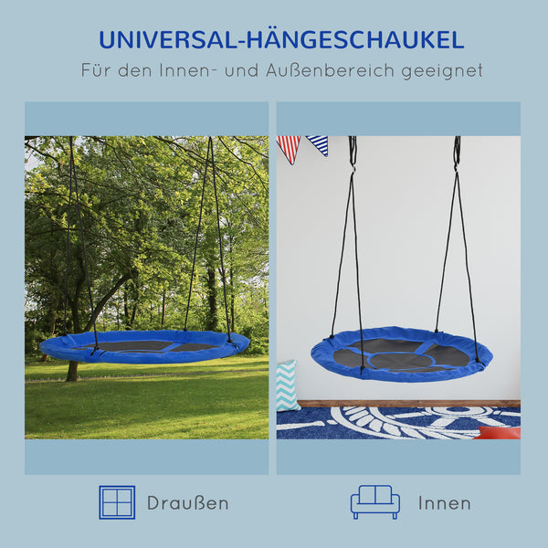 Nestschaukel Kinderschaukel Ø110cm bis 150kg verstellbar Blau