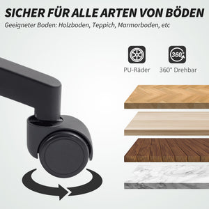 Netz-Bürostuhl ergonomisch verstellbar mit Kippfunktion Schwarz