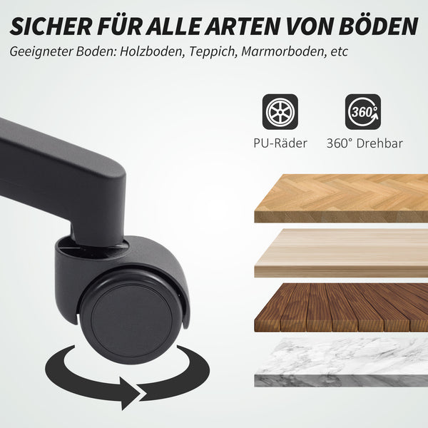 Netz-Bürostuhl ergonomisch verstellbar mit Kippfunktion Schwarz