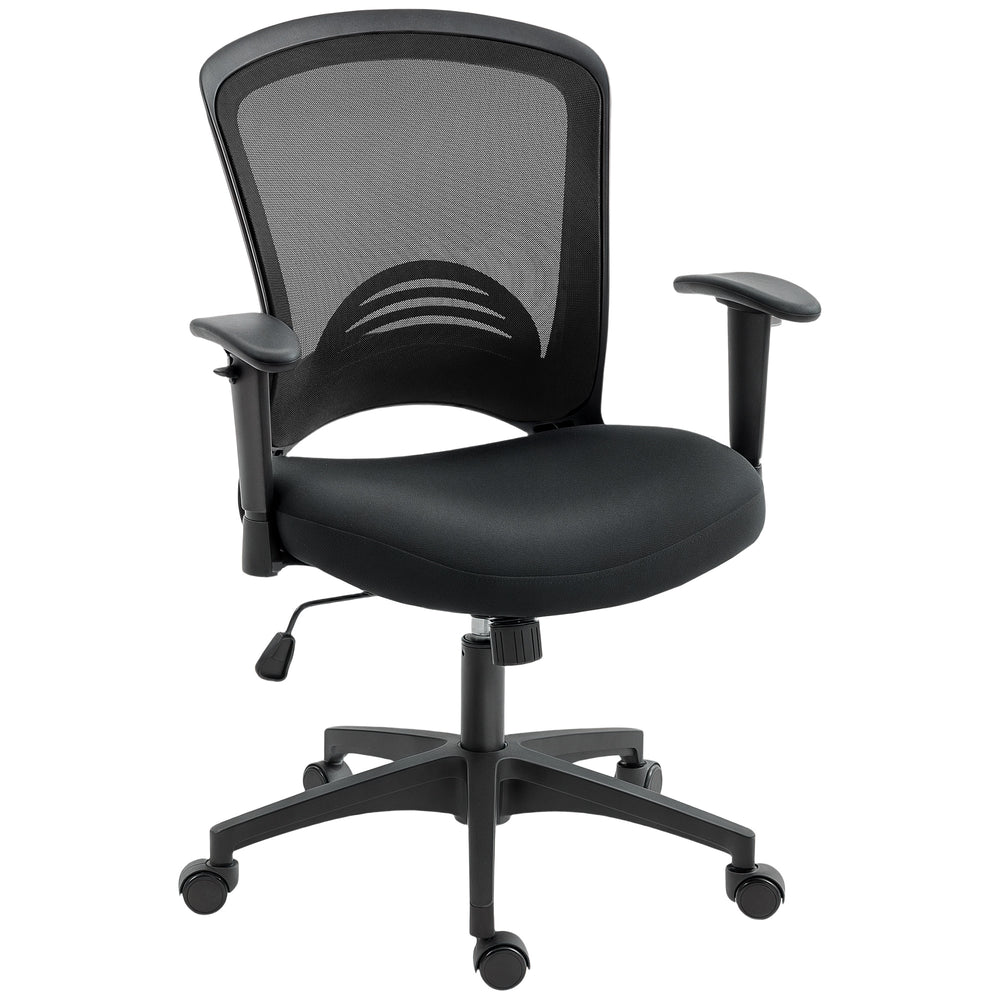 Netz-Bürostuhl ergonomisch verstellbar mit Kippfunktion Schwarz