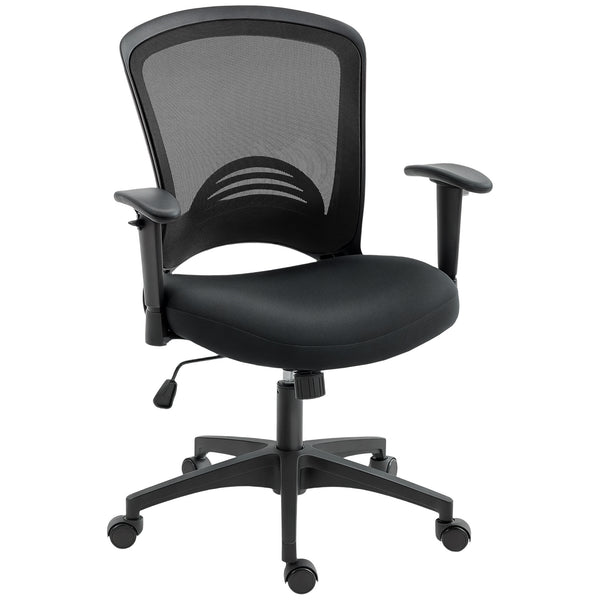 Netz-Bürostuhl ergonomisch verstellbar mit Kippfunktion Schwarz