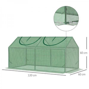 Foliengewächshaus mit Fenster PE Treibhaus Tomatenhaus Frühbeet 120 x 60 x 60 cm Grün