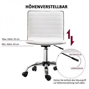 Friseurstuhl Salonstuhl Drehstuhl Höhenverstellbar, Weiss