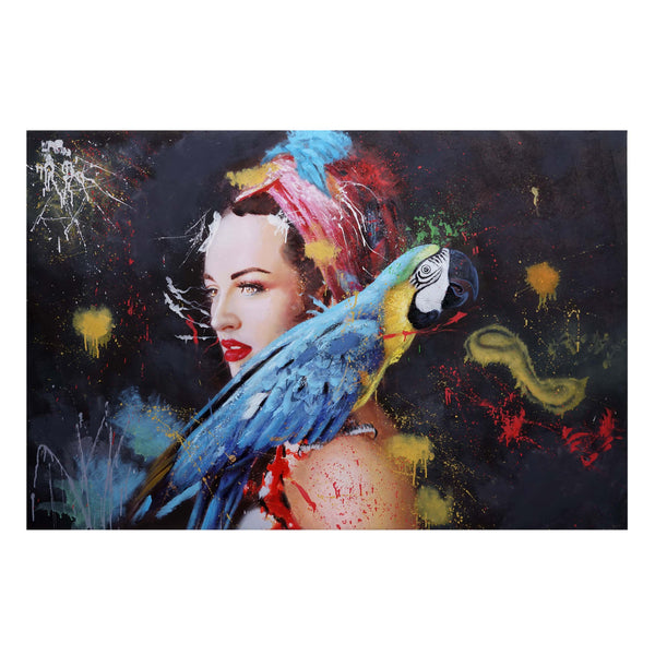 Handgemaltes Ölgemälde Frau auf Leinwand XXL 100x150cm