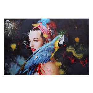 Handgemaltes Ölgemälde Frau auf Leinwand 80x120cm XL Wandbild