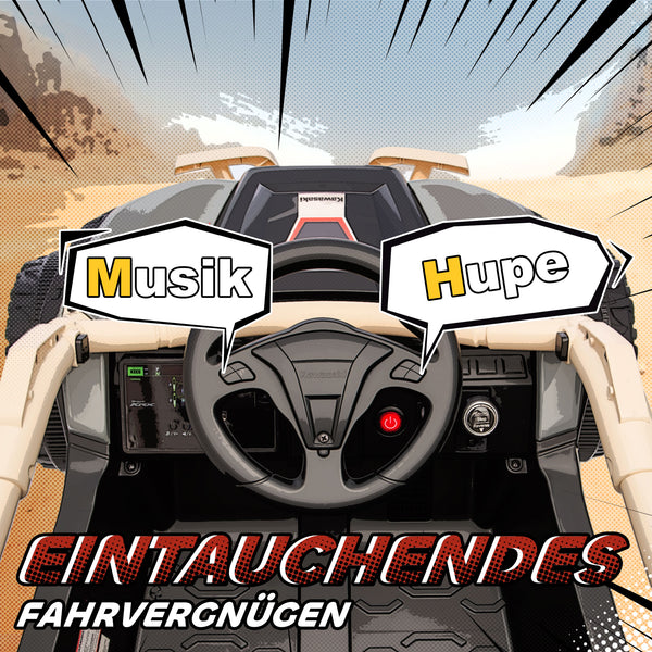 Kinderauto Elektroauto OFFROAD Geländewagen 12V mit Fernbedienung gelb