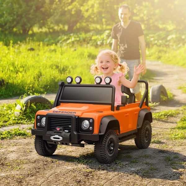 Kinder Elektroauto OFFROAD 12V mit Fernbedienung Musik und LED orange