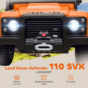 Kinder Elektroauto OFFROAD 12V mit Fernbedienung Musik und LED orange