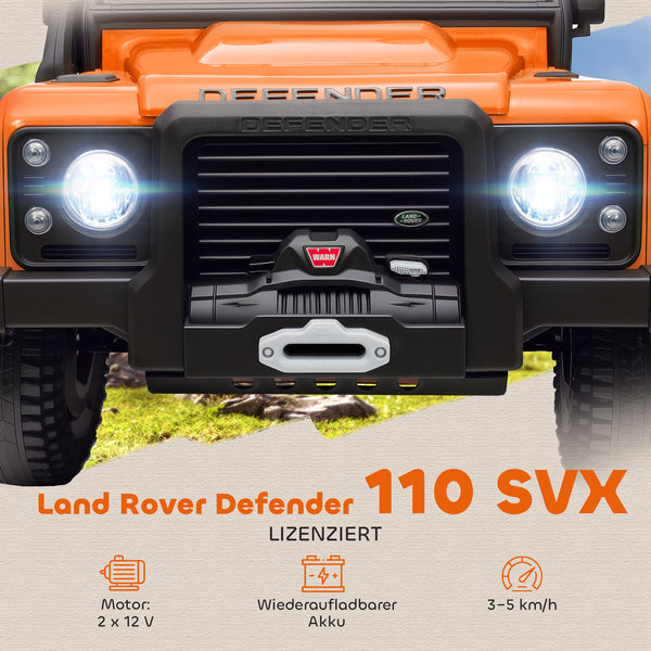 Kinder Elektroauto OFFROAD 12V mit Fernbedienung Musik und LED orange
