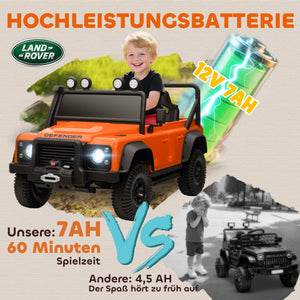 Kinder Elektroauto OFFROAD 12V mit Fernbedienung Musik und LED orange