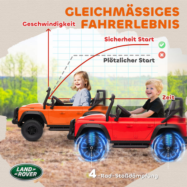 Kinder Elektroauto OFFROAD 12V mit Fernbedienung Musik und LED orange