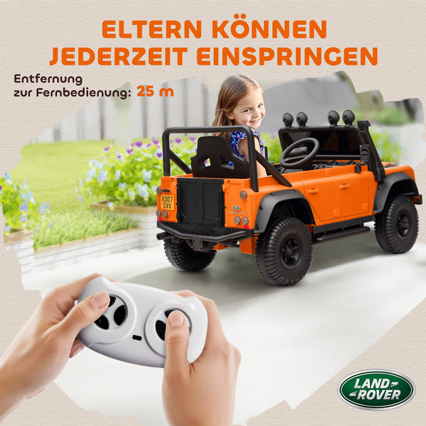 Kinder Elektroauto OFFROAD 12V mit Fernbedienung Musik und LED orange