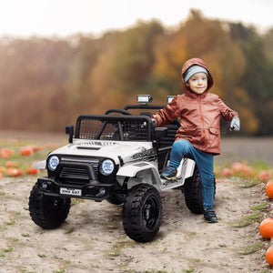 Kinder Elektroauto OFFROAD 12V mit Fernbedienung LED und Federung weiss