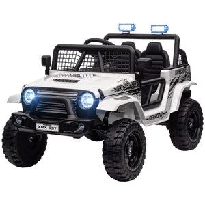 Kinder Elektroauto OFFROAD 12V mit Fernbedienung LED und Federung weiss