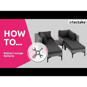 Rattan Lounge mit Aluminiumgestell Bellaria natur