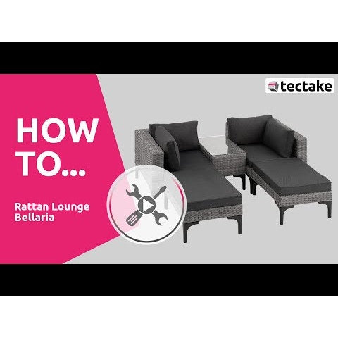 Rattan Lounge mit Aluminiumgestell Bellaria grau