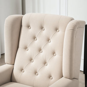 Ohrensessel bequem mit abnehmbarem Bezug beige