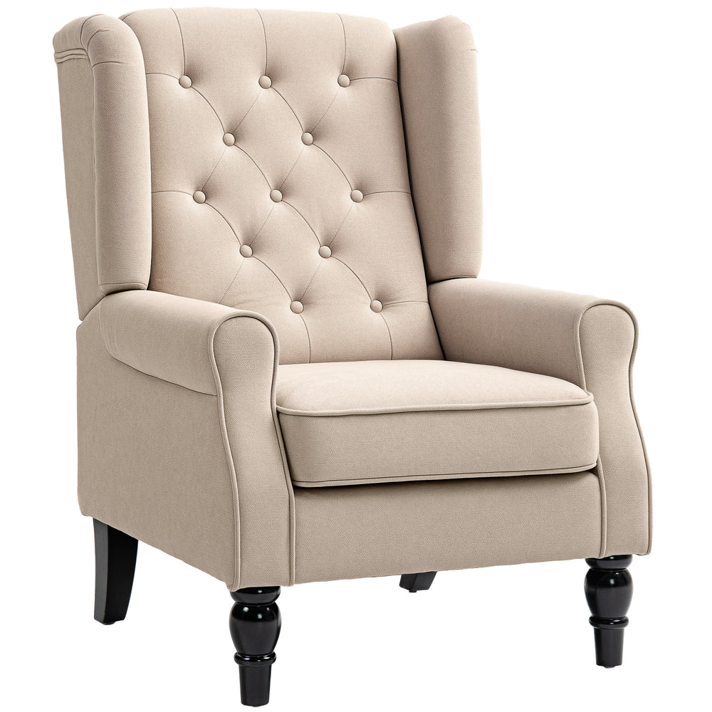 Ohrensessel bequem mit abnehmbarem Bezug beige