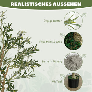 Olivenbaum künstlich mit Topf als Dekopflanze 150cm