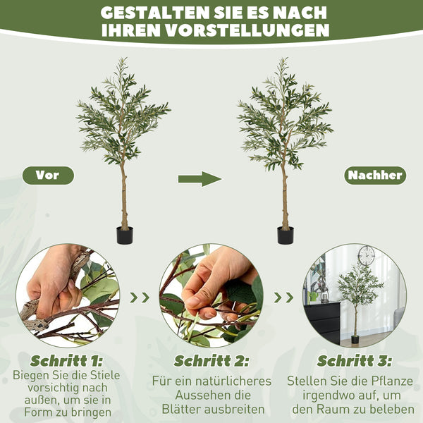 Olivenbaum künstlich mit Topf als Dekopflanze 150cm
