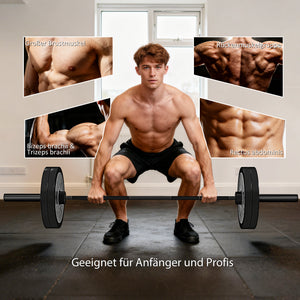 Hantelstange Olympiastange 180cm 200kg Stahl schwarz