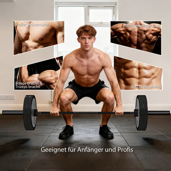 Hantelstange Olympiastange 180cm 200kg Stahl schwarz