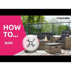 Rattan Lounge Bari - schwarz