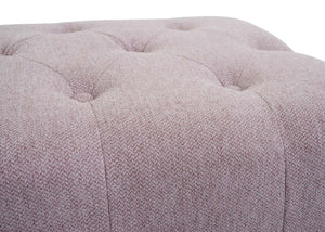 Ottomane Chesterfield Sitzhocker Fussablage wasserabweisend 39x77x47cm hellrosa