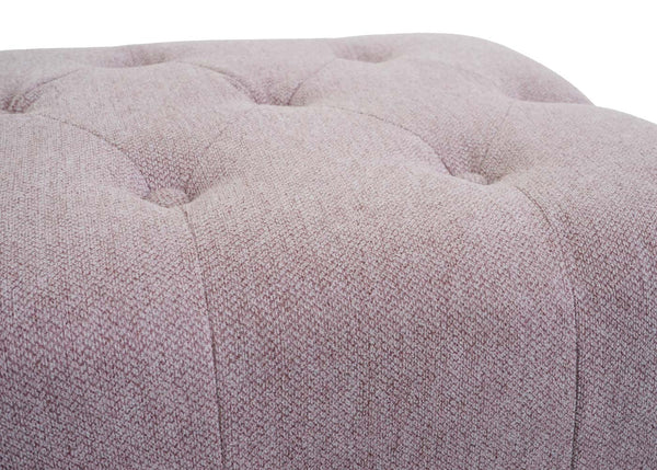 Ottomane Chesterfield Sitzhocker Fussablage wasserabweisend 39x77x47cm hellrosa