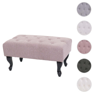 Ottomane Chesterfield Sitzhocker Fussablage wasserabweisend 39x77x47cm hellrosa