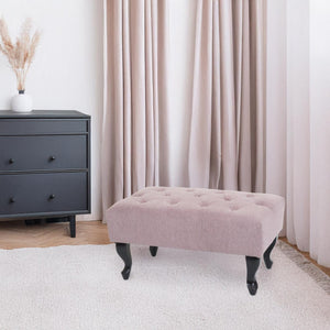 Ottomane Chesterfield Sitzhocker Fussablage wasserabweisend 39x77x47cm hellrosa