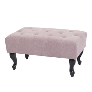 Ottomane Chesterfield Sitzhocker Fussablage wasserabweisend 39x77x47cm hellrosa