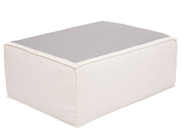 Ottomane Fussablage Recamiere Chaiselongue Stoff 38x97x70cm creme