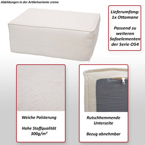 Ottomane Fussablage Recamiere Chaiselongue Stoff 38x97x70cm dunkelgrau
