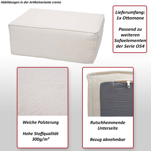 Ottomane Fussablage Recamiere Chaiselongue Stoff 38x97x70cm dunkelgrau