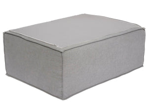 Ottomane Fussablage Recamiere Chaiselongue Stoff 38x97x70cm hellgrau
