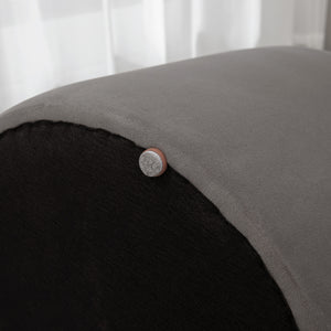 Ottomane mit Stauraum 2-in-1 Design Samtoptik Dunkelgrau