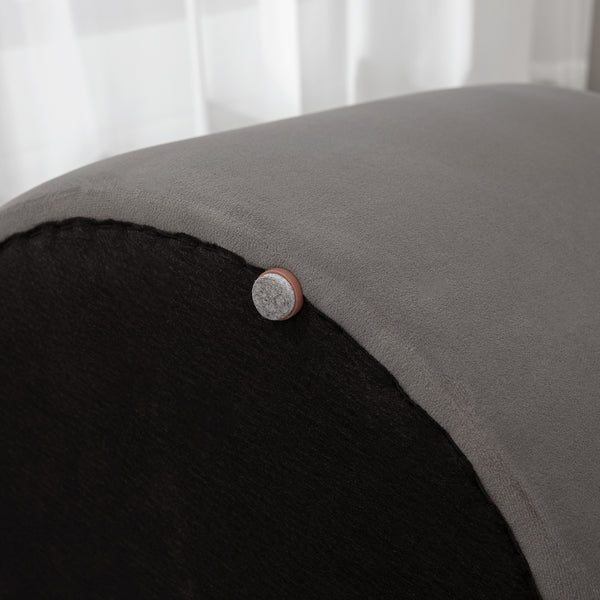 Ottomane mit Stauraum 2-in-1 Design Samtoptik Dunkelgrau