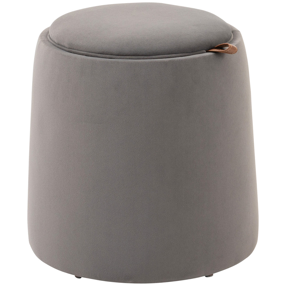 Ottomane mit Stauraum 2-in-1 Design Samtoptik Dunkelgrau