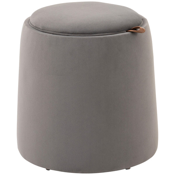 Ottomane mit Stauraum 2-in-1 Design Samtoptik Dunkelgrau