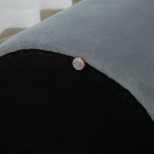 Ottomane mit Stauraum rund 2-in-1 Grau