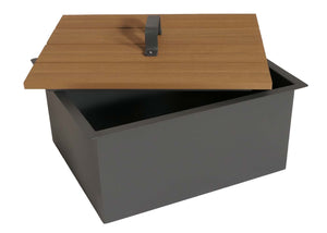 3-tlg. Aluminium Outdoor-Küche Garten mit Servierwagen Eiskübel Schrank anthrazit Holzoptik